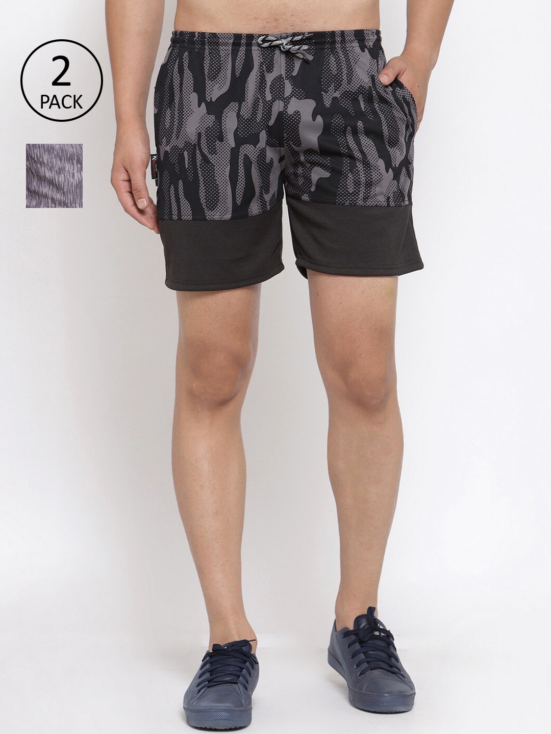 

KLOTTHE Men Pack of 2 Regular Fit Sports Shorts, Multi
