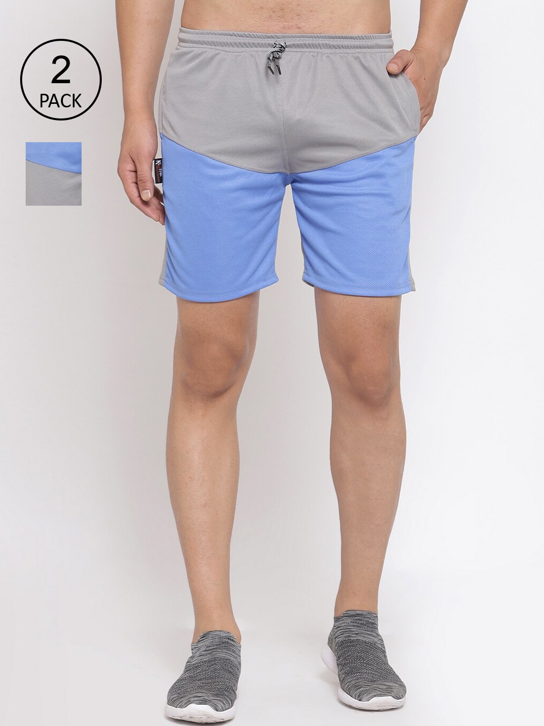 

KLOTTHE Men Pack of 2 Regular Fit Sports Shorts, Multi