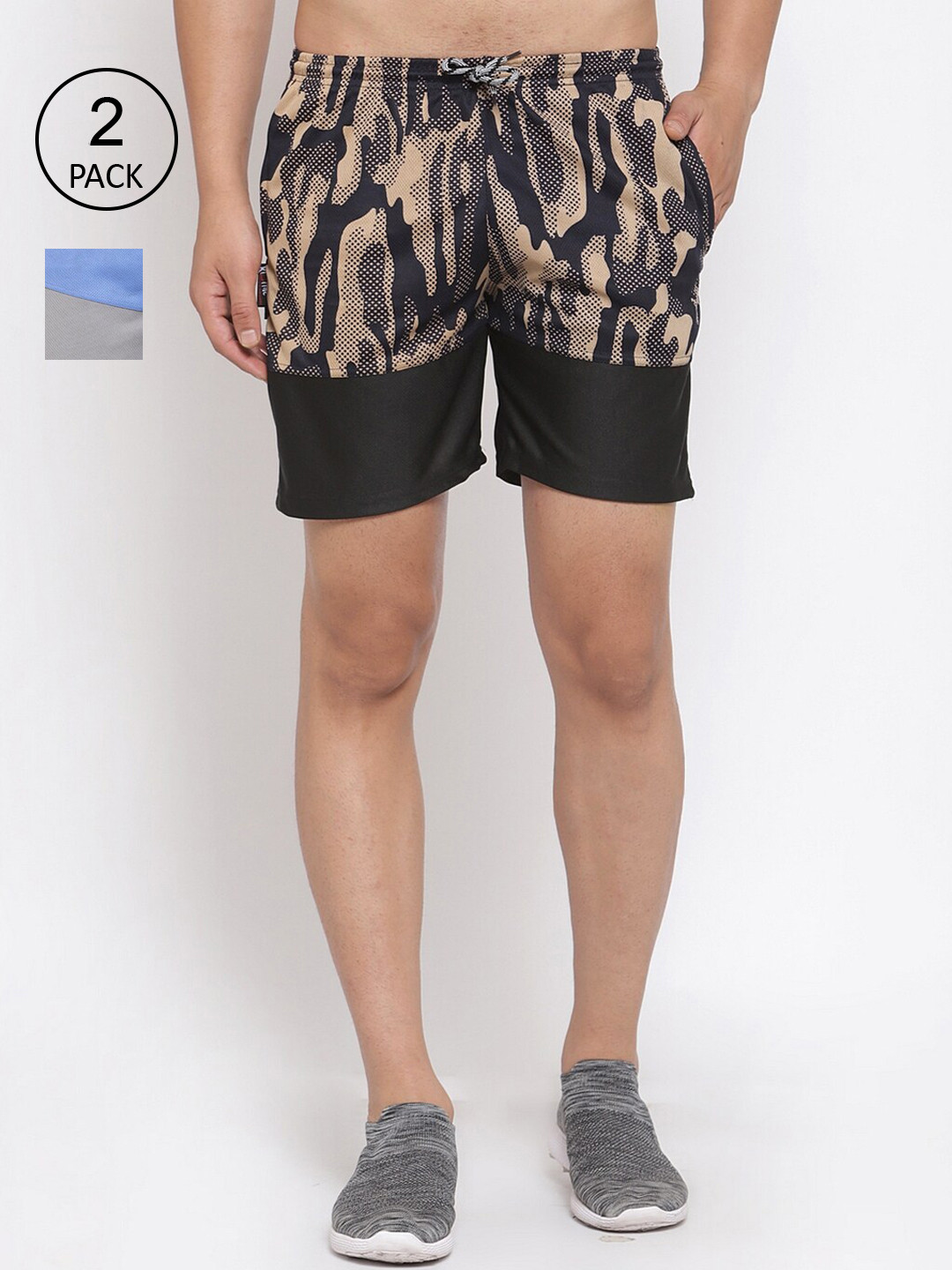 

KLOTTHE Men Pack of 2 Regular Fit Sports Shorts, Multi