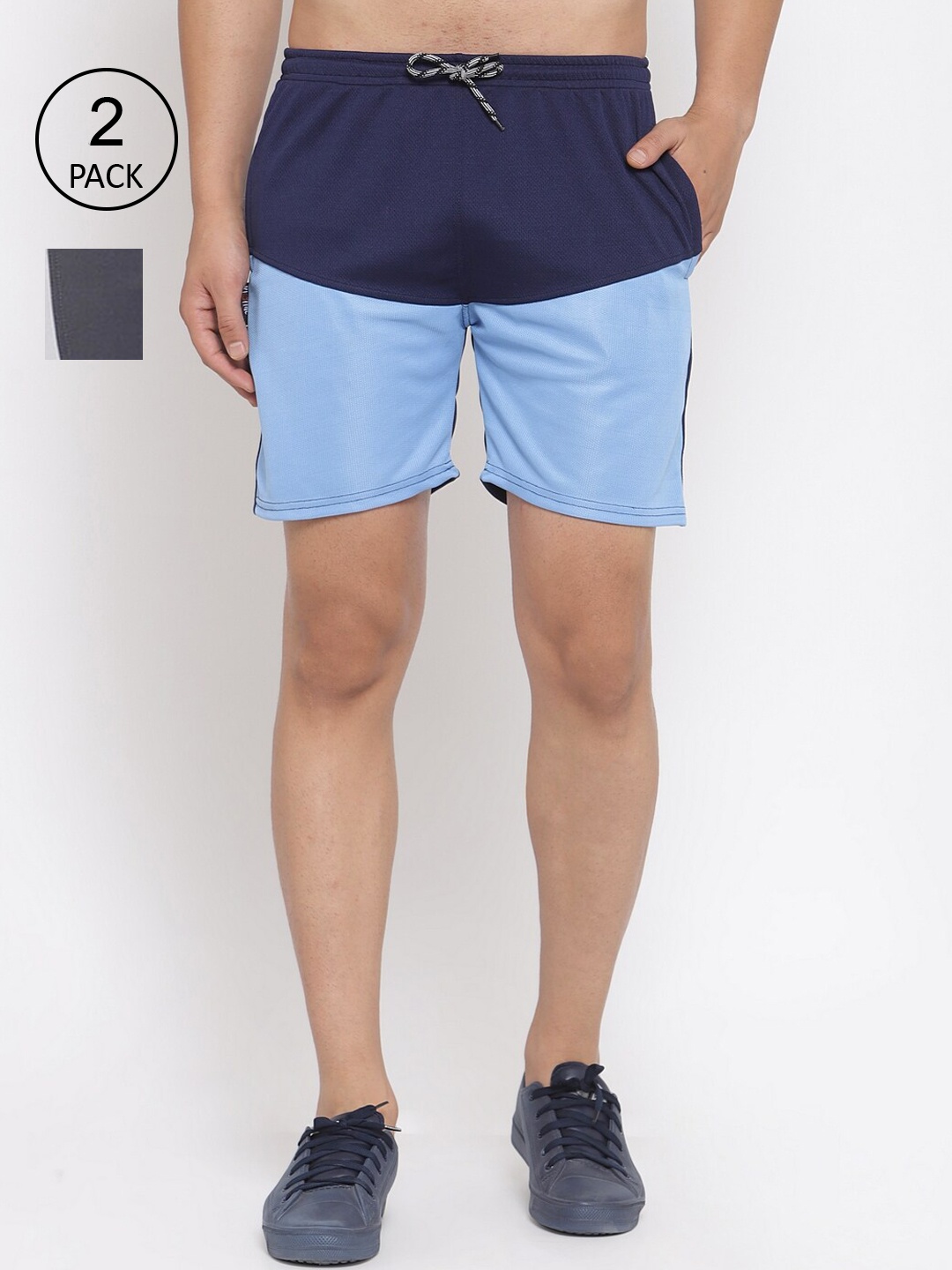 

KLOTTHE Men Pack of 2 Regular Fit Sports Shorts, Multi