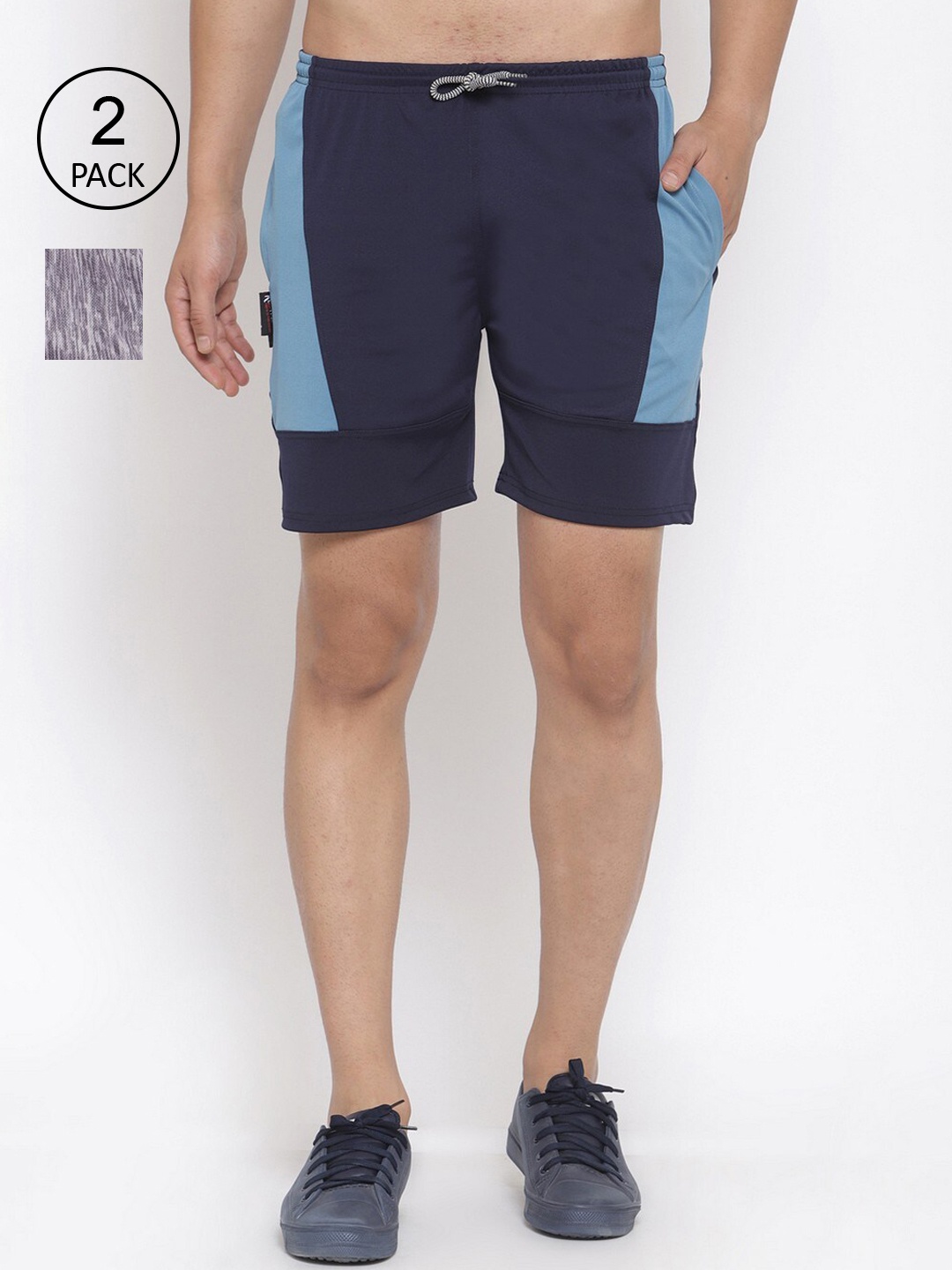 

KLOTTHE Men Pack of 2 Regular Fit Sports Shorts, Multi