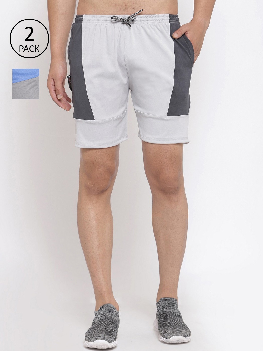 

KLOTTHE Men Pack of 2 Regular Fit Sports Shorts, Multi