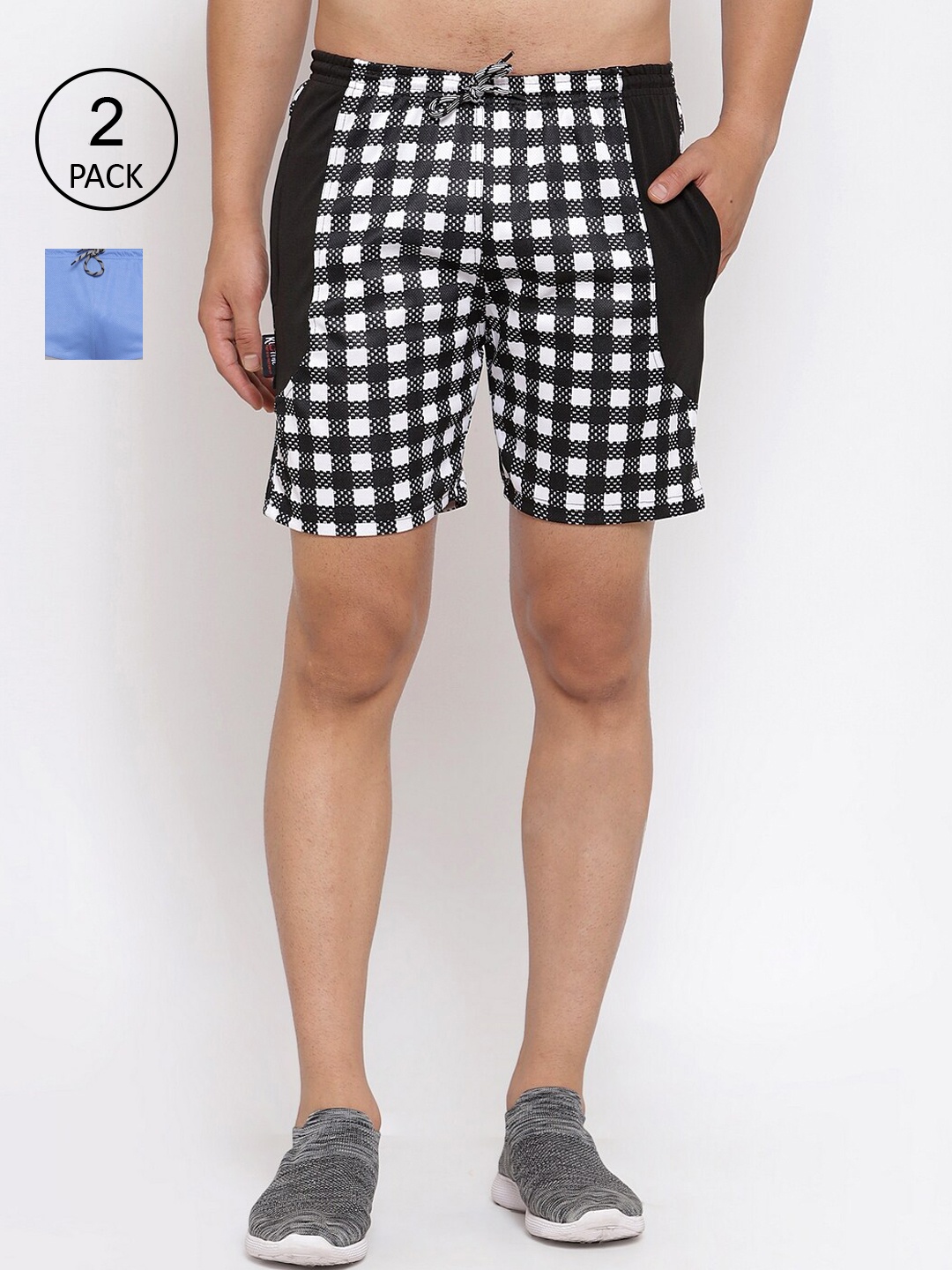 

KLOTTHE Men Pack of 2 Regular Fit Sports Shorts, Multi