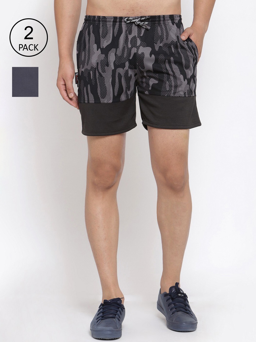 

KLOTTHE Men Pack of 2 Regular Fit Sports Shorts, Multi
