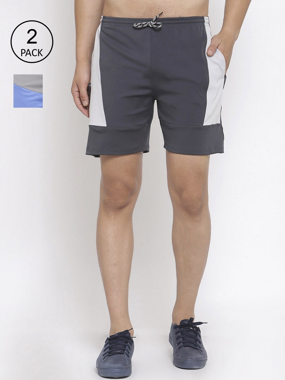 

KLOTTHE Men Pack of 2 Regular Fit Sports Shorts, Multi