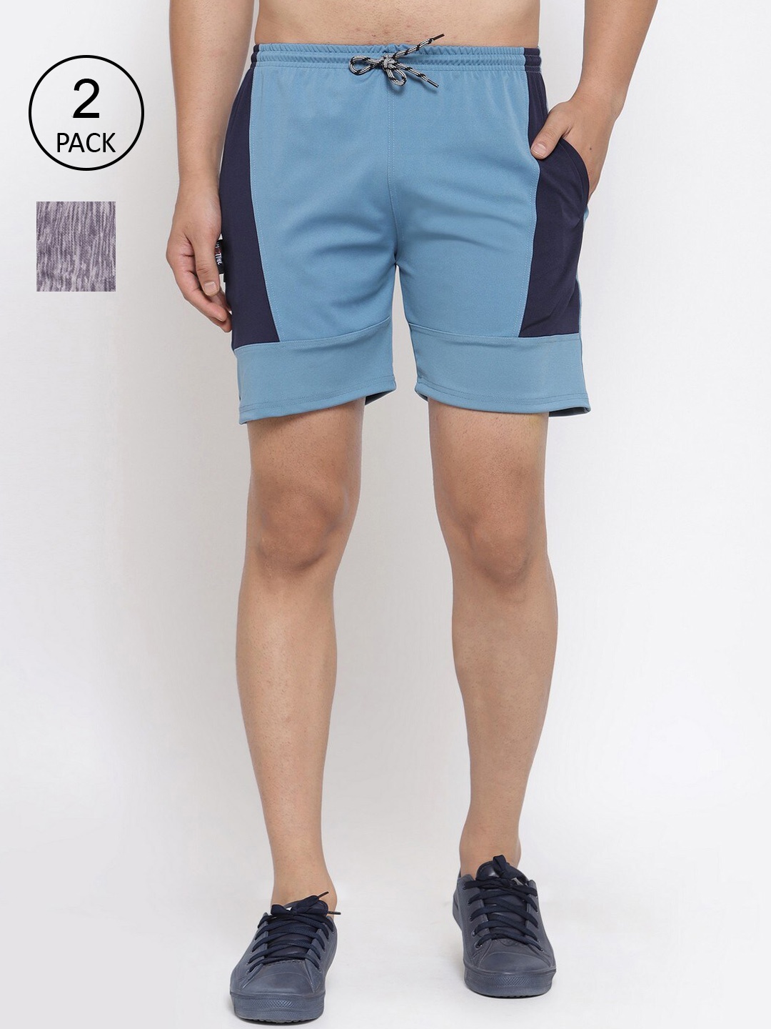 

KLOTTHE Men Pack of 2 Regular Fit Sports Shorts, Multi