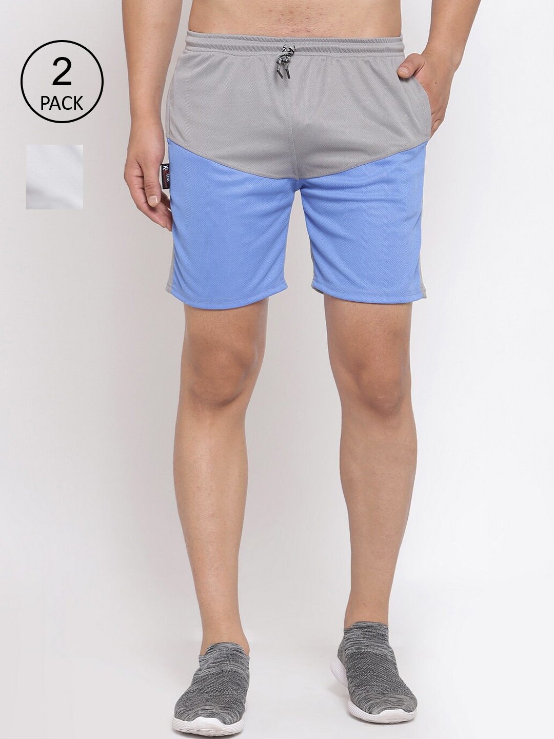 

KLOTTHE Men Pack Of 2 Rapid-Dry Sports Shorts, Grey