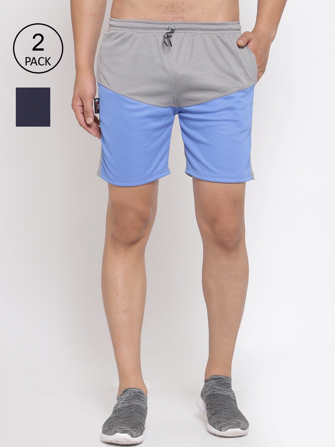 

KLOTTHE Men Pack Of 2 Rapid-Dry Sports Shorts, Blue