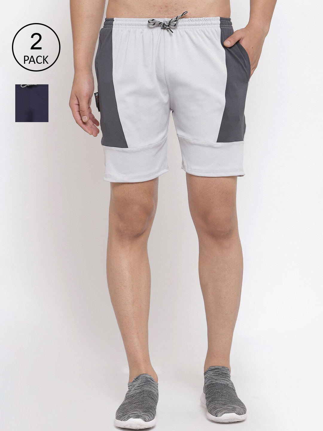 

KLOTTHE Men Pack Of 2 Rapid-Dry Sports Shorts, White