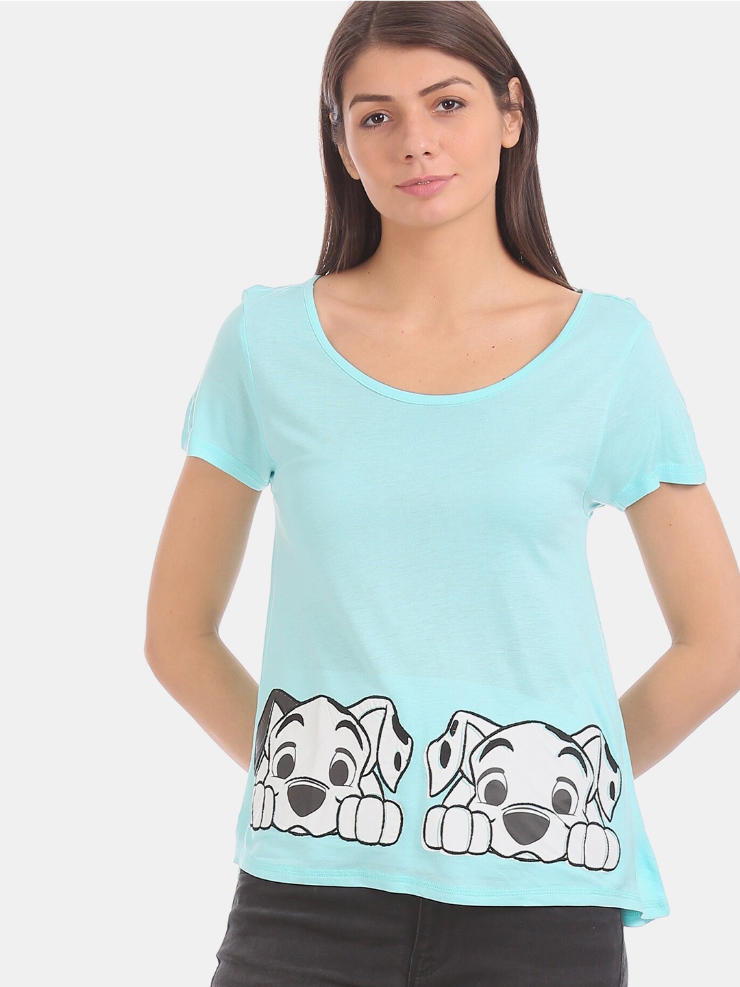 

Sugr Women Blue Graphic Printed T-shirt
