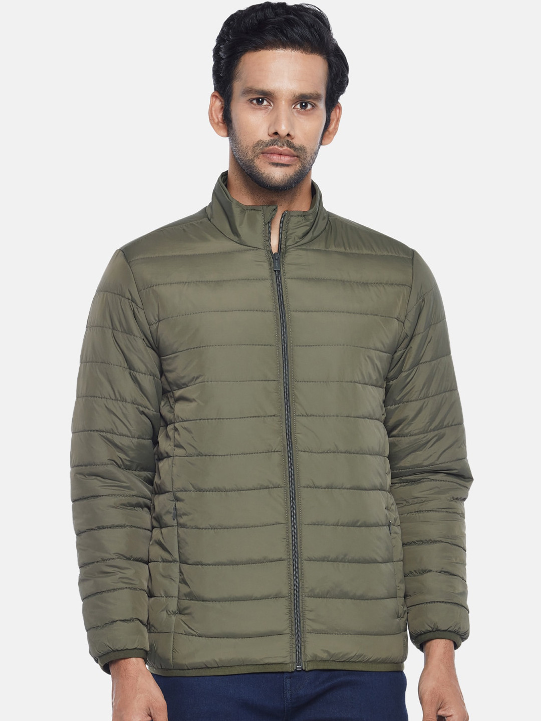 

BYFORD by Pantaloons Men Olive Green Padded Jacket