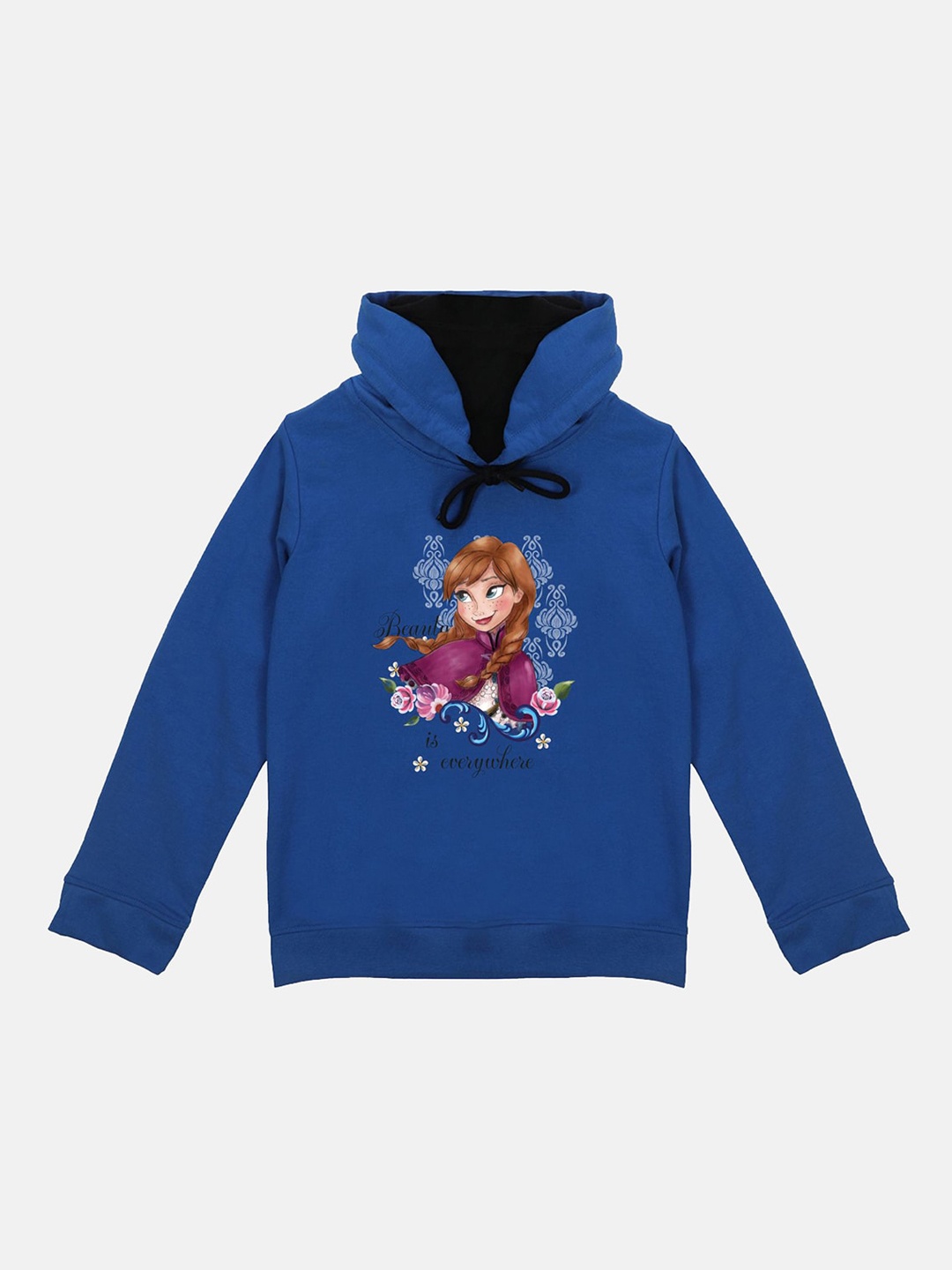 

Disney by Wear Your Mind Girls Blue Frozen Printed Hooded Sweatshirt