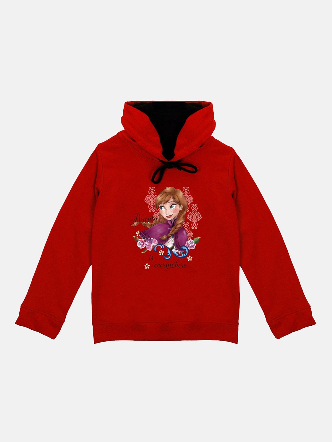 

Disney by Wear Your Mind Girls Red Frozen Printed Hooded Sweatshirt