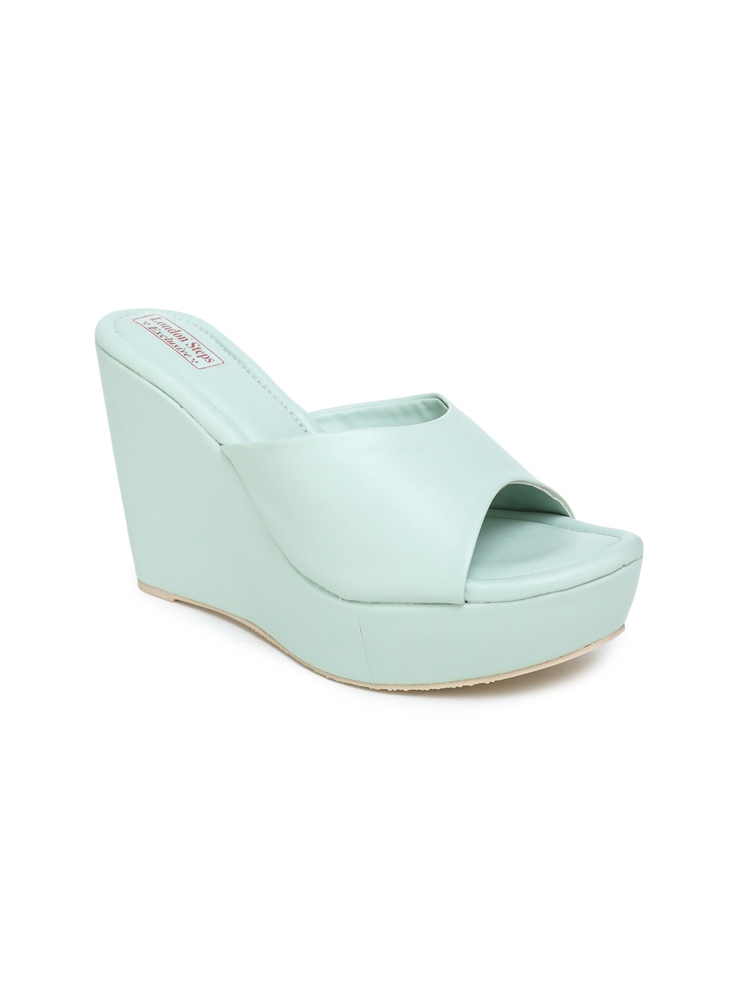 

LONDON STEPS Green Wedge Sandals