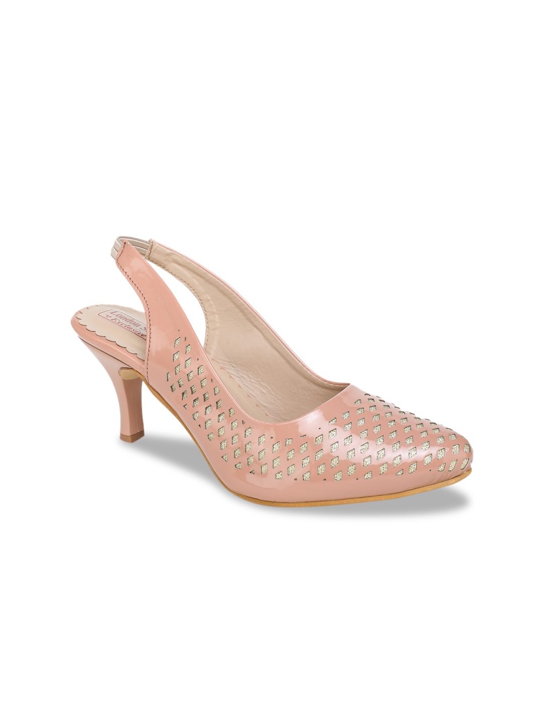 

LONDON STEPS Pink Suede Block Pumps