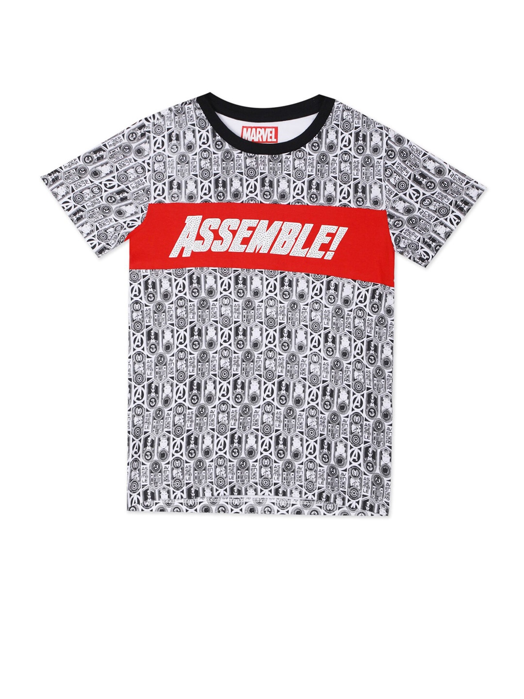 

Colt Boys White & Black Typography Avengers Printed Pockets T-shirt