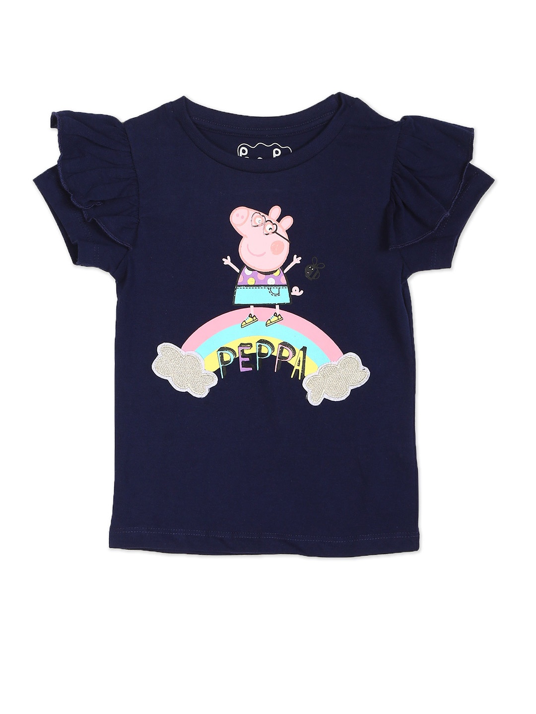 

Colt Girls Navy Blue Graphic Printed T-shirt