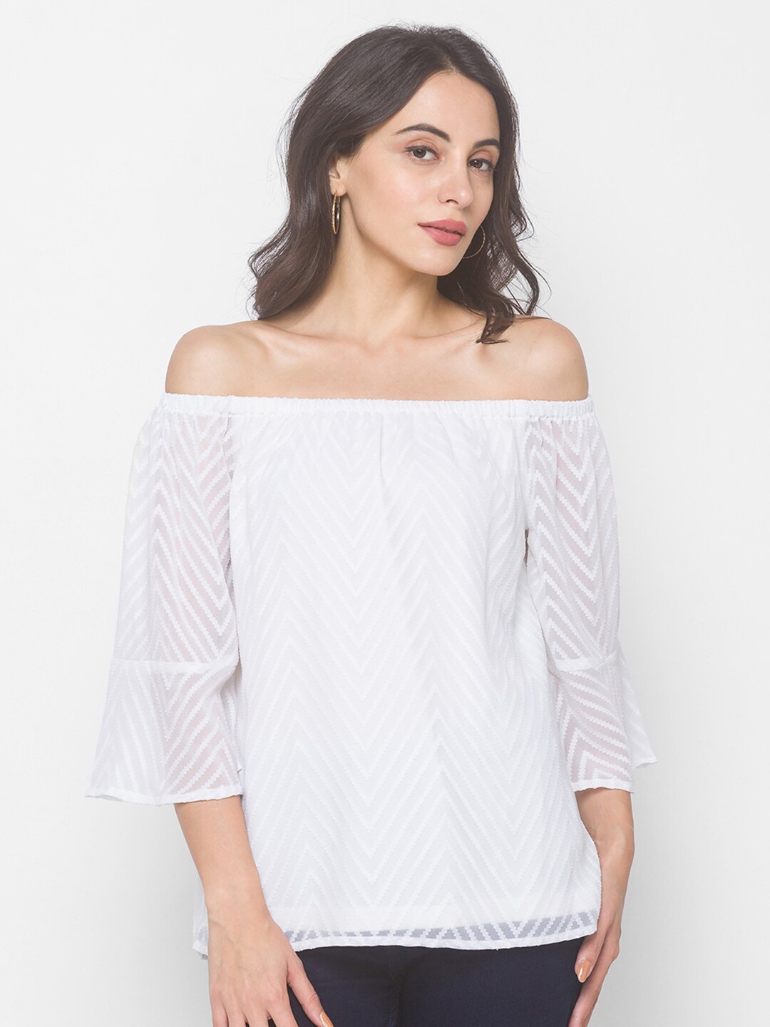 

Globus White Off-Shoulder Bardot Top