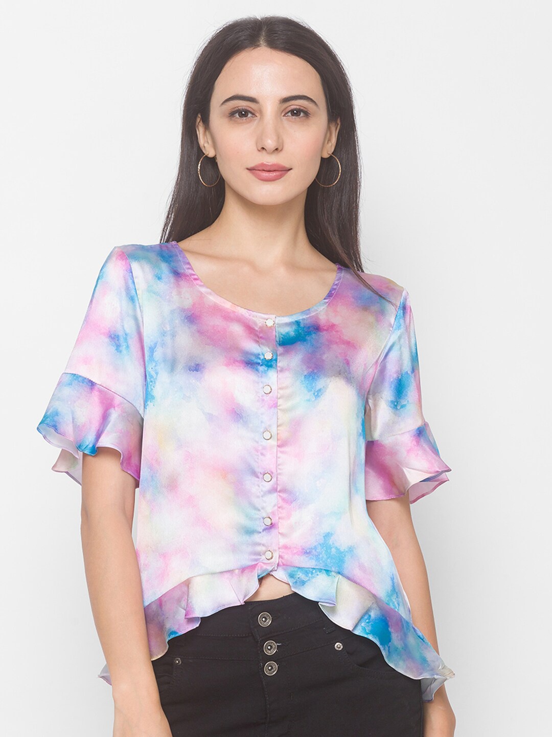 

Globus Pink & Blue Tie and Dye High-Low Top