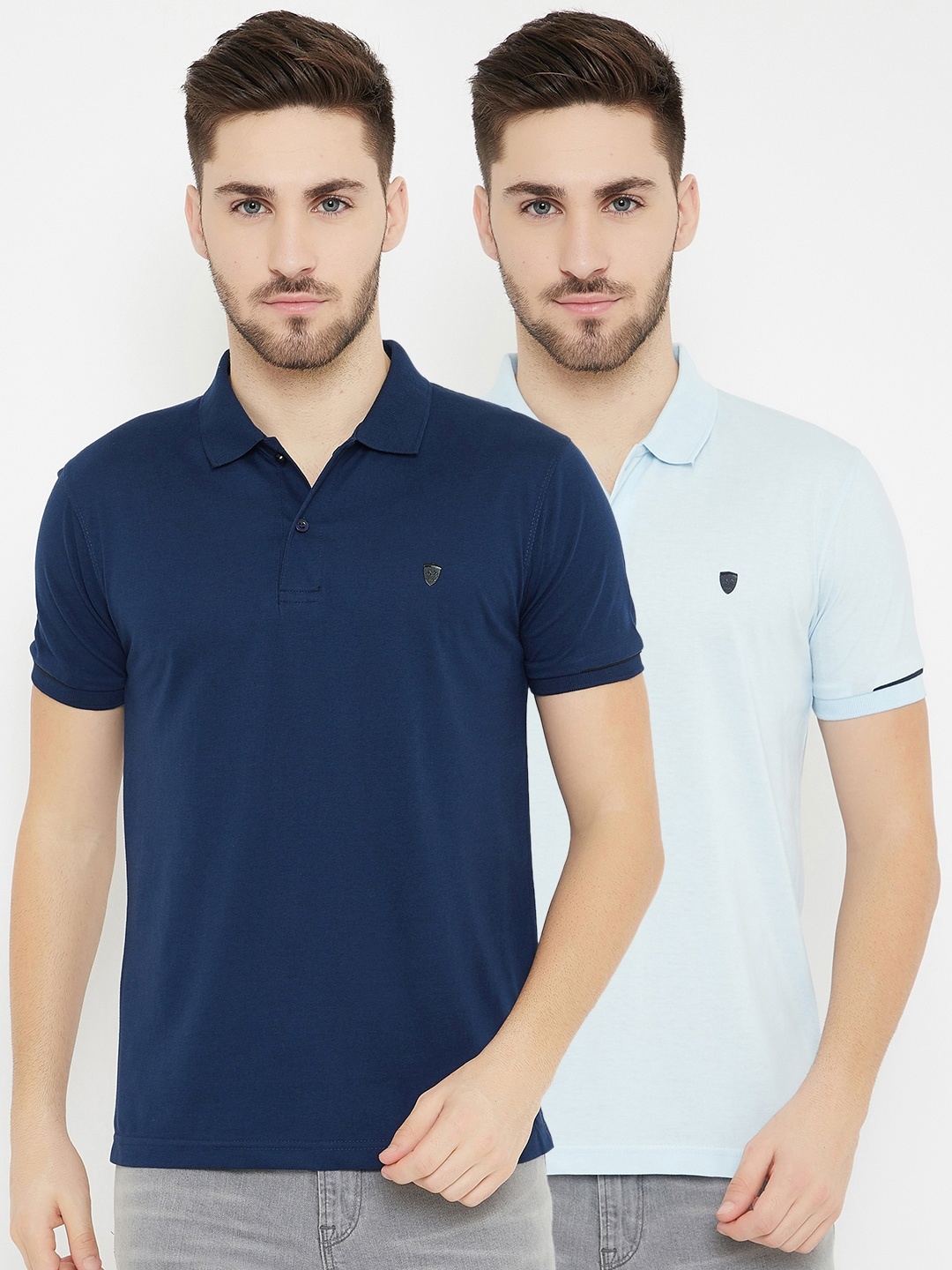 

Okane Men Pack Of 2 Cotton T-shirts, Navy blue