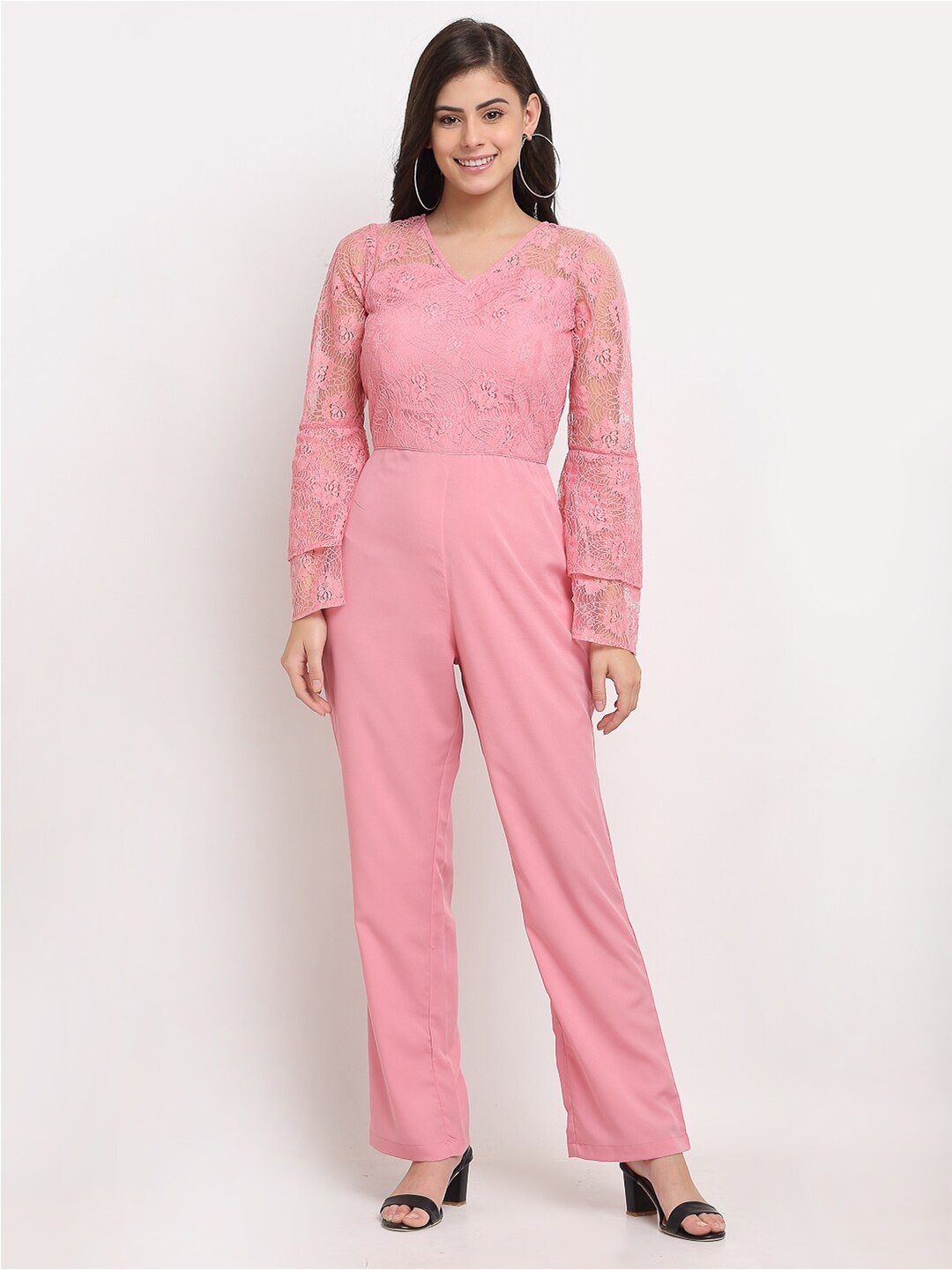 

Karmic Vision Pink Lace Basic Jumpsuit