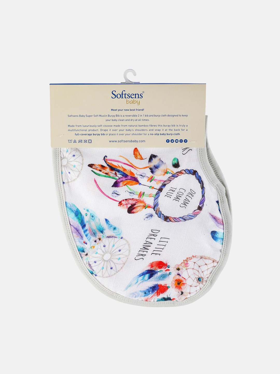 

Softsens Multi Printed Dreamcatcher 2 in 1 Burp Cloth Cum Bibs
