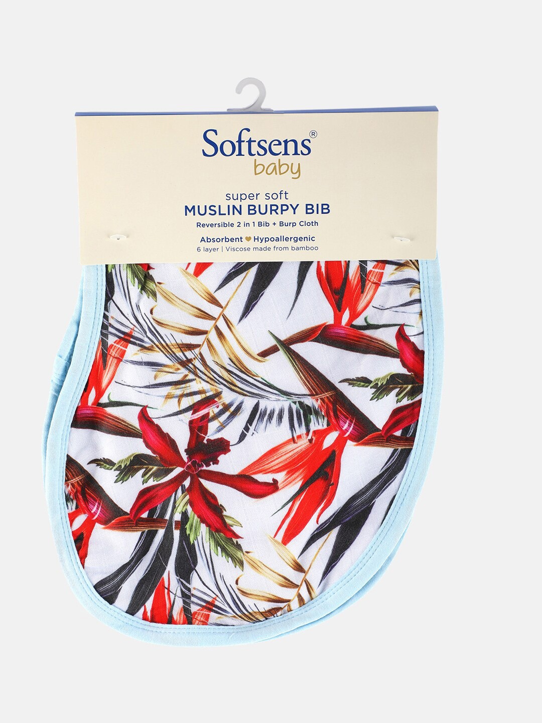 

Softsens Safari Dreams 2 in 1 Burp Cloth with Super Soft Muslin Bib, Multi