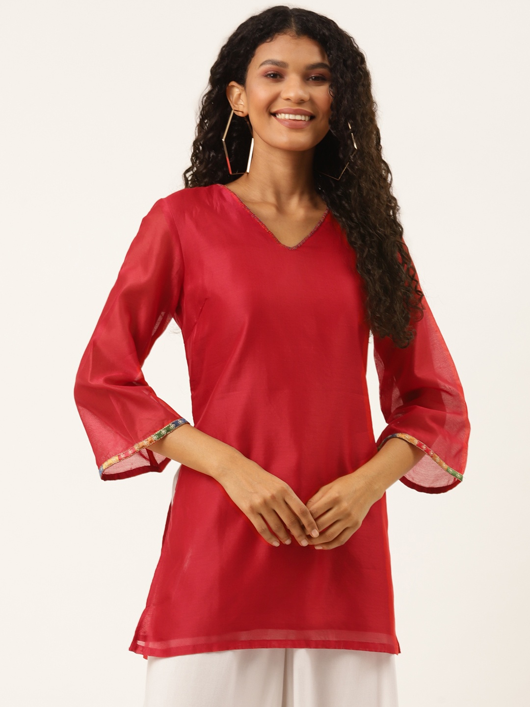 

Ancestry Women Red Solid Kurta