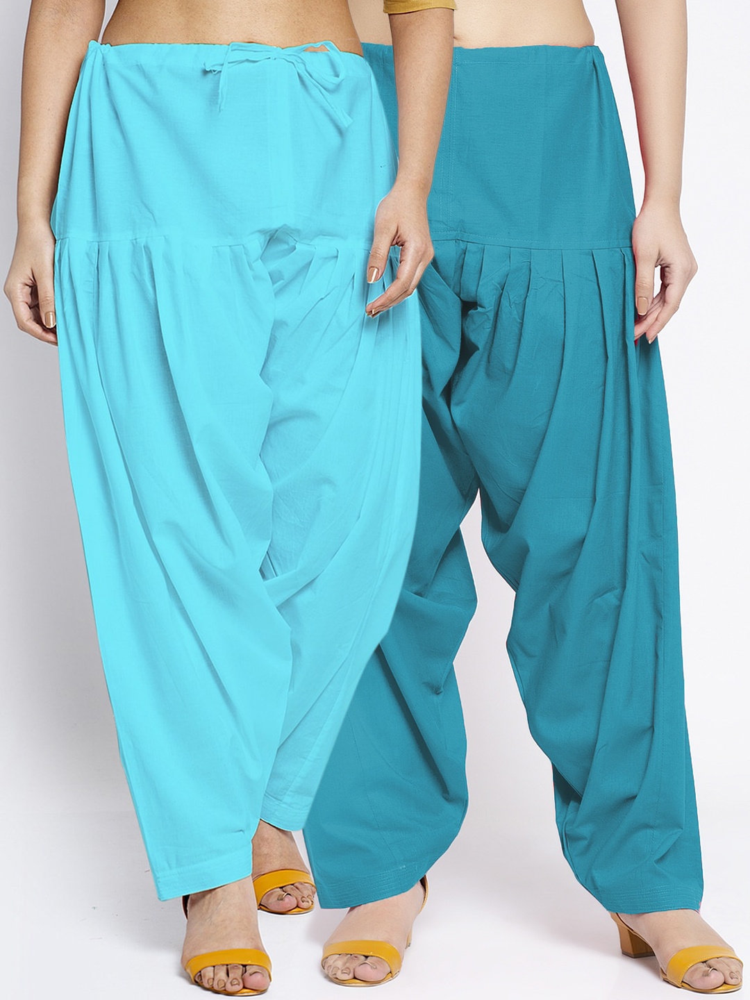 

GRACIT Women Pack Of 2 Solid Cotton Salwar, Turquoise blue