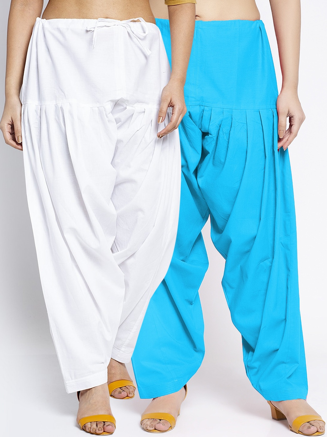 

GRACIT Women Pack Of 2 Solid Cotton Salwars, White