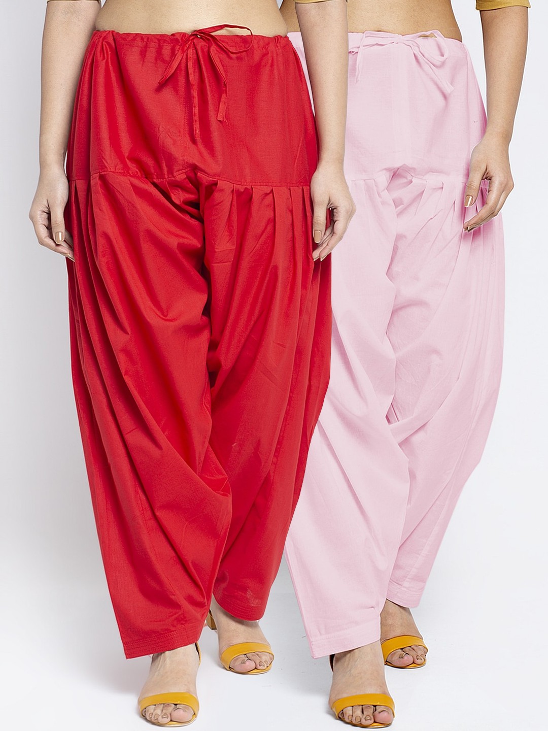 

GRACIT Women Pack Of 2 Solid Pure Cotton Salwar, Red