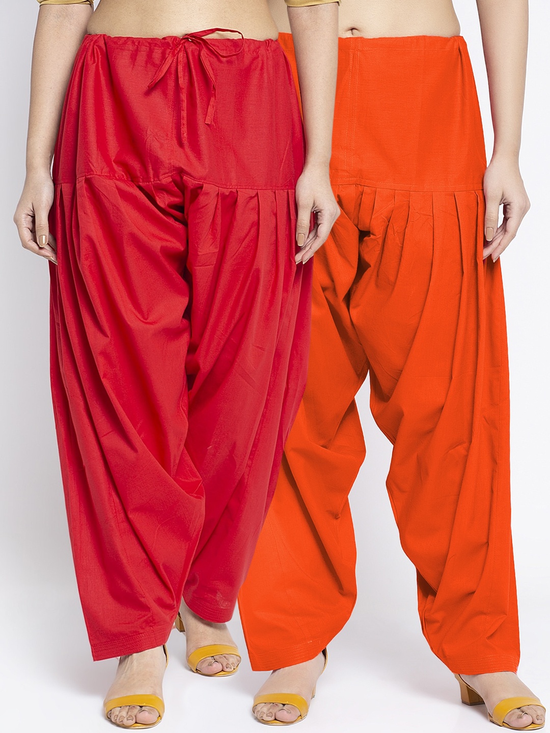 

GRACIT Women Pack Of 2 Solid Cotton Salwar, Red