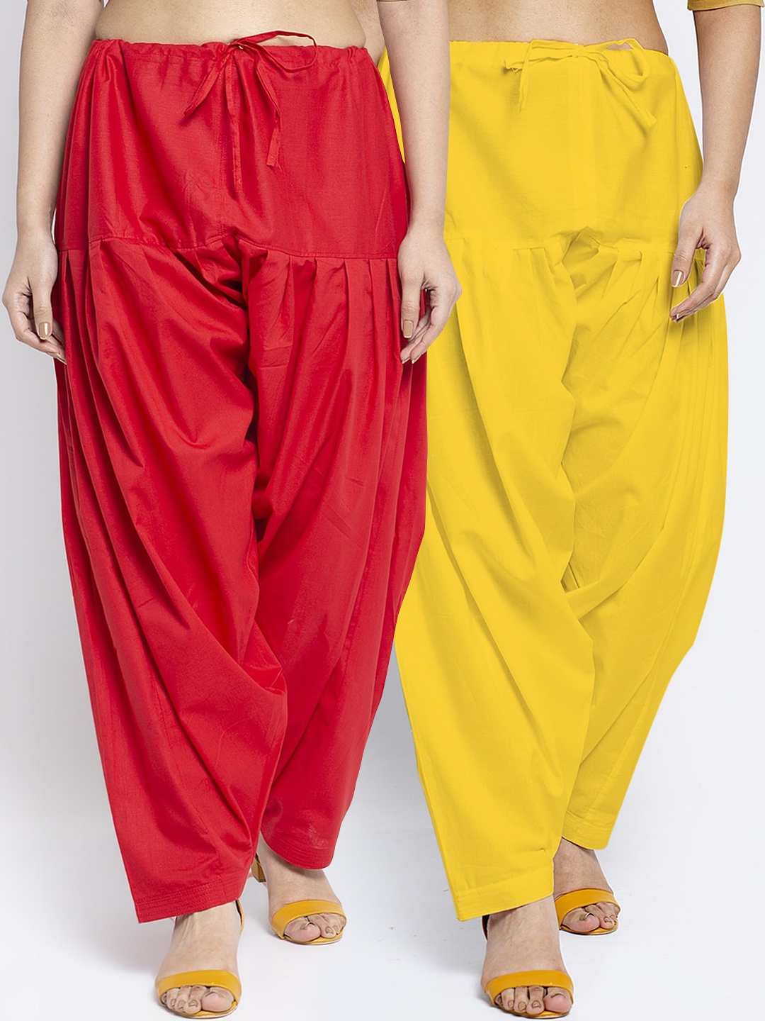 

GRACIT Women Pack Of 2 Solid Cotton Salwars, Red