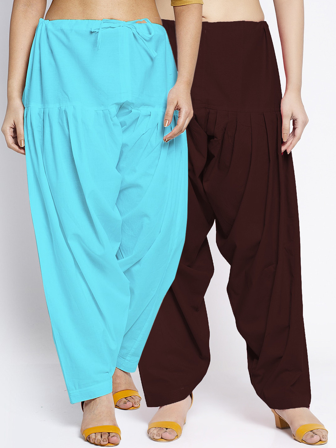 

GRACIT Women Pack Of 2 Solid Cotton Salwar, Brown