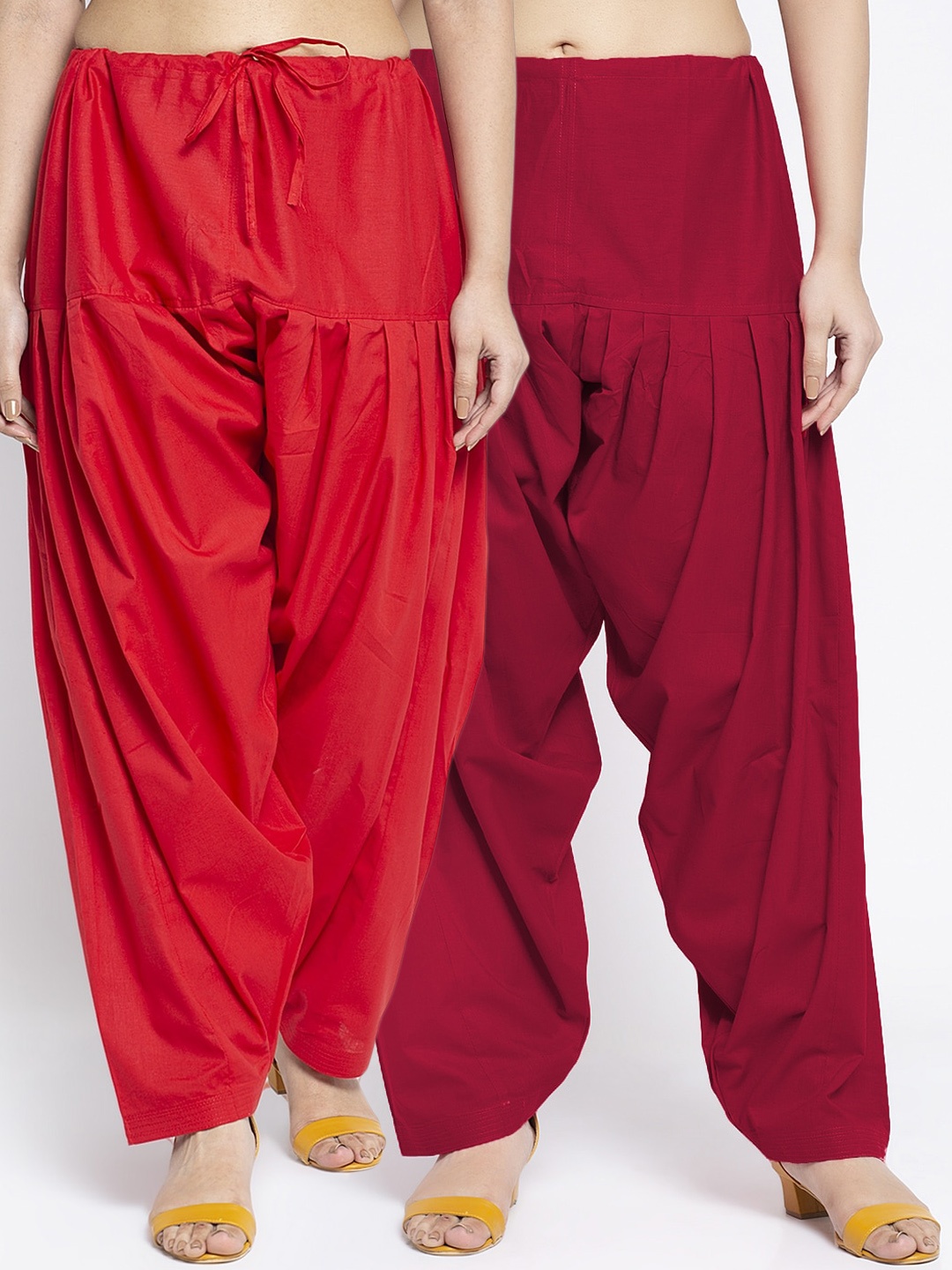 

GRACIT Women Pack Of 2 Solid Solid Cotton Salwar, Red