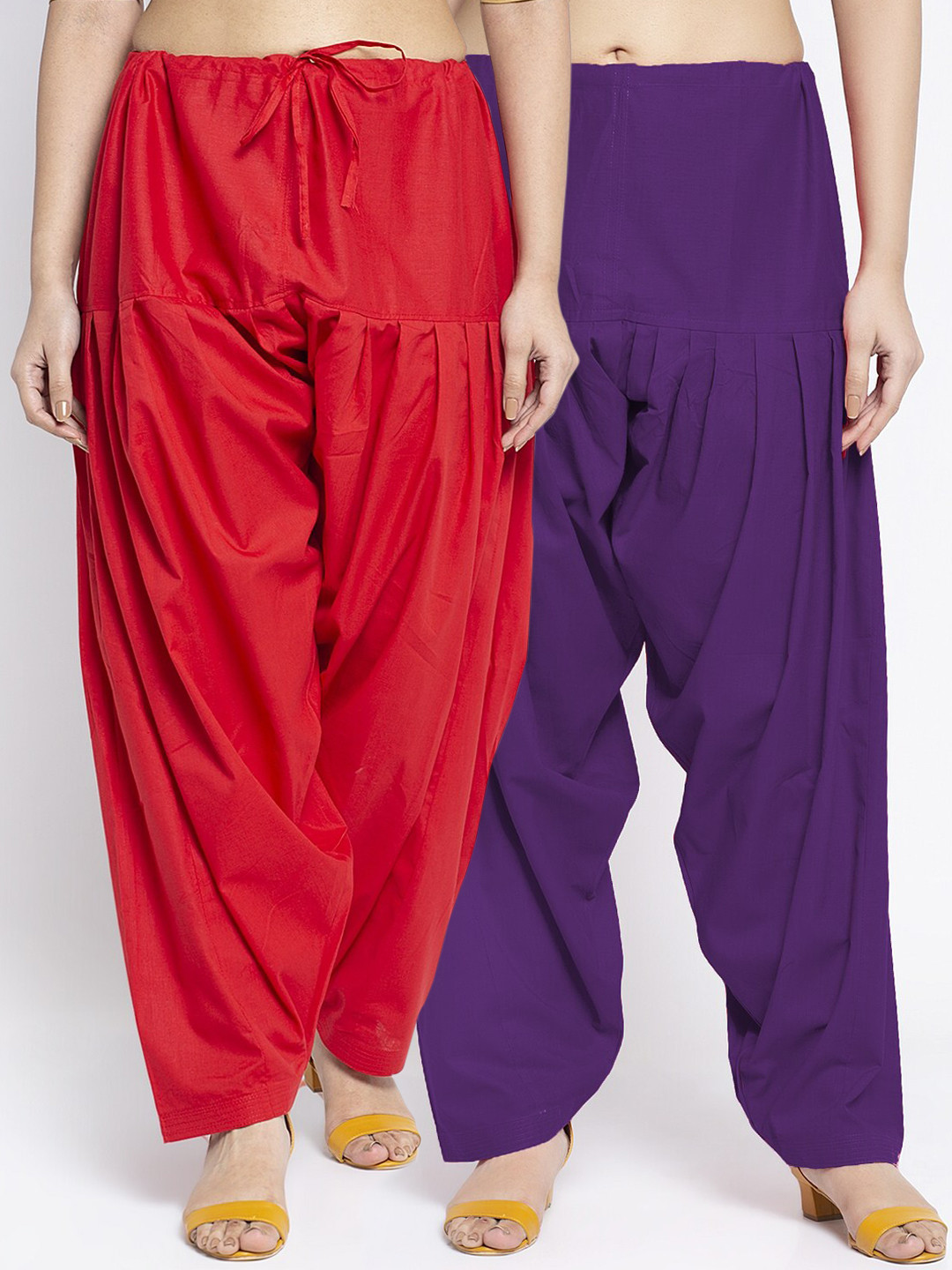 

GRACIT Women Pack Of 2 Solid Cotton Salwar, Red