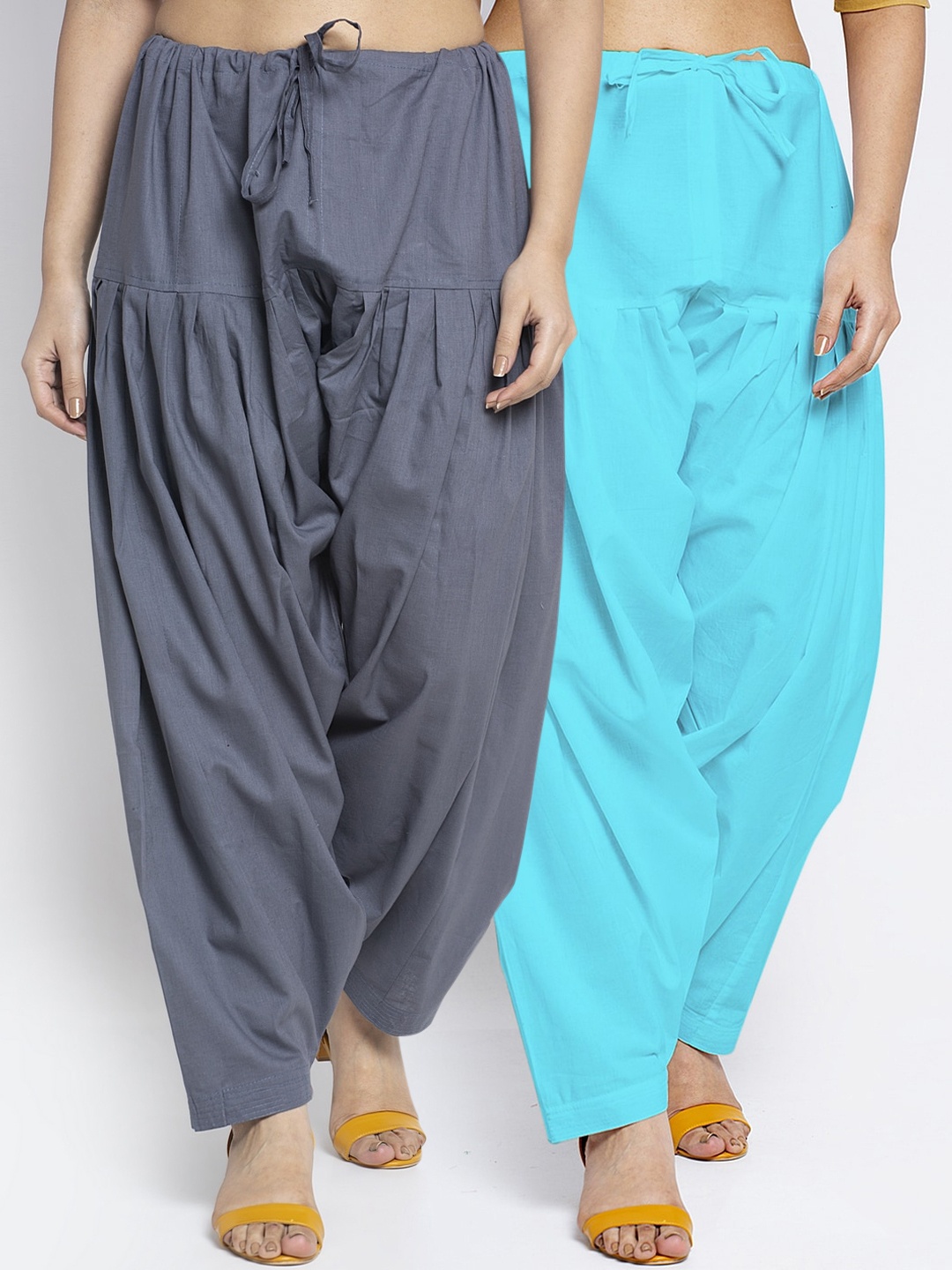 

GRACIT Women Pack Of 2 Solid Pure Cotton Salwar, Grey