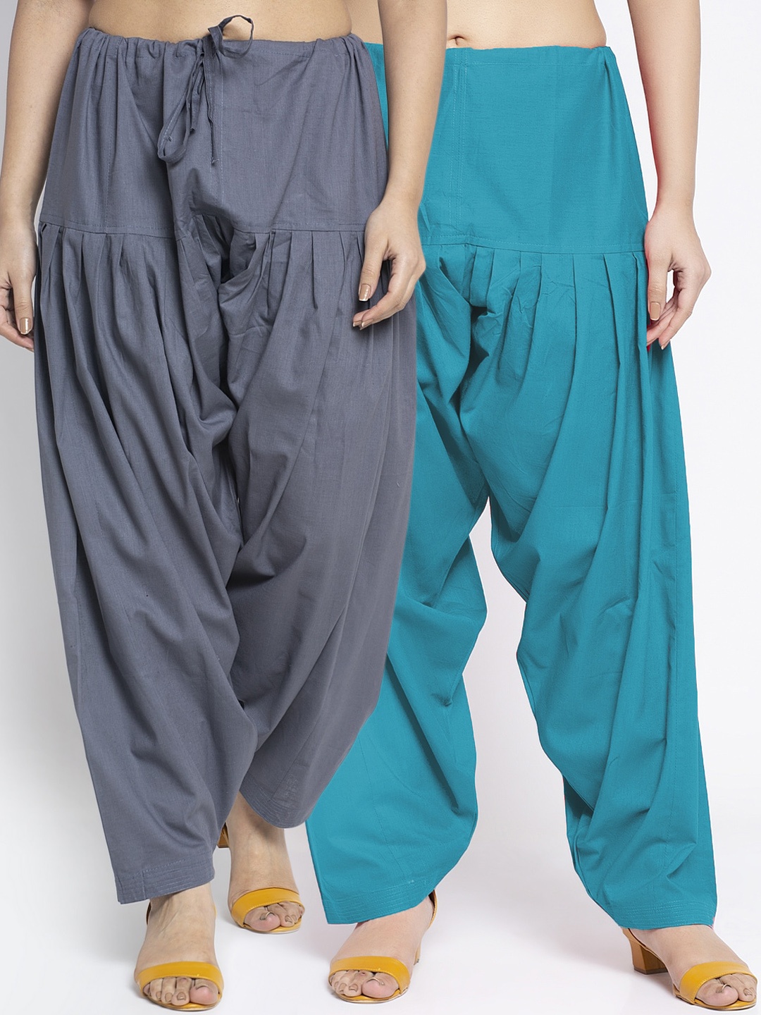 

GRACIT Women Pack Of 2 Solid Cotton Salwars, Grey