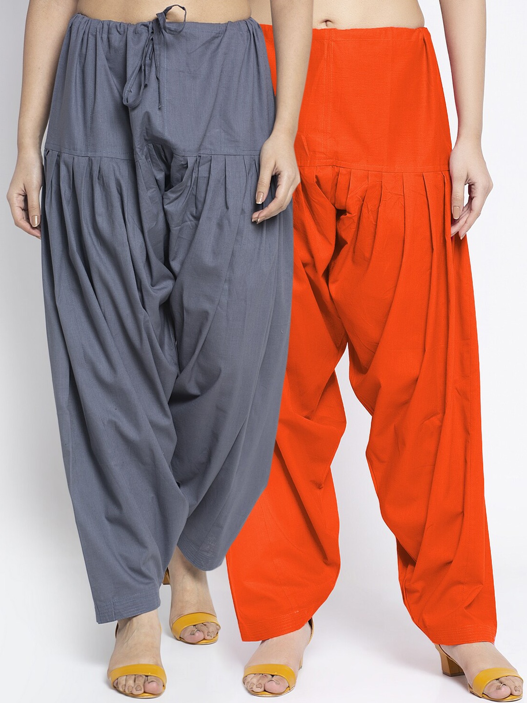 

GRACIT Women Pack Of 2 Solid Cotton Loose Fit Salwar, Grey