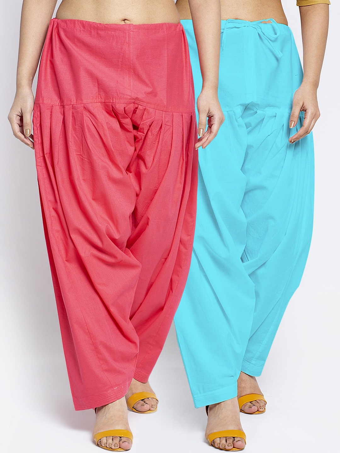 

GRACIT Women Pack Of 2 Solid Cotton Salwars, Pink