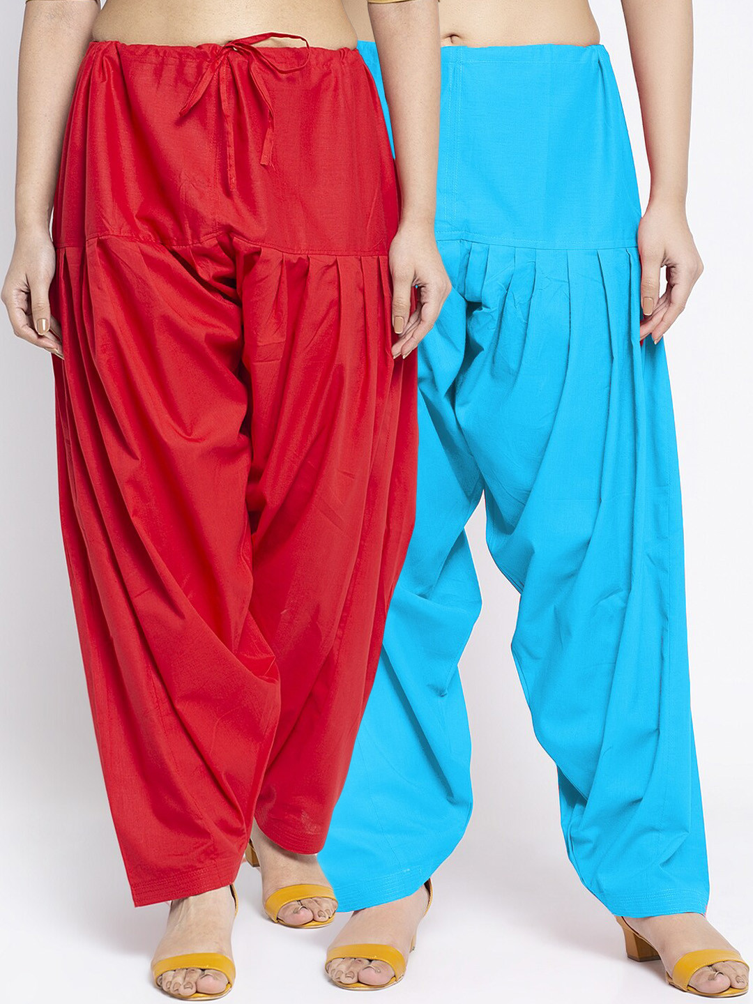 

GRACIT Women Pack Of 2 Solid Cotton Salwars, Red