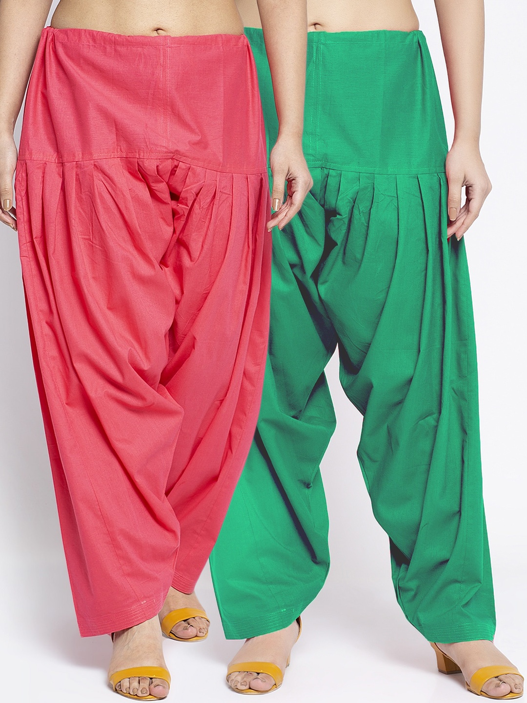 

GRACIT Women Pack Of 2 Solid Pure Cotton Salwar, Green