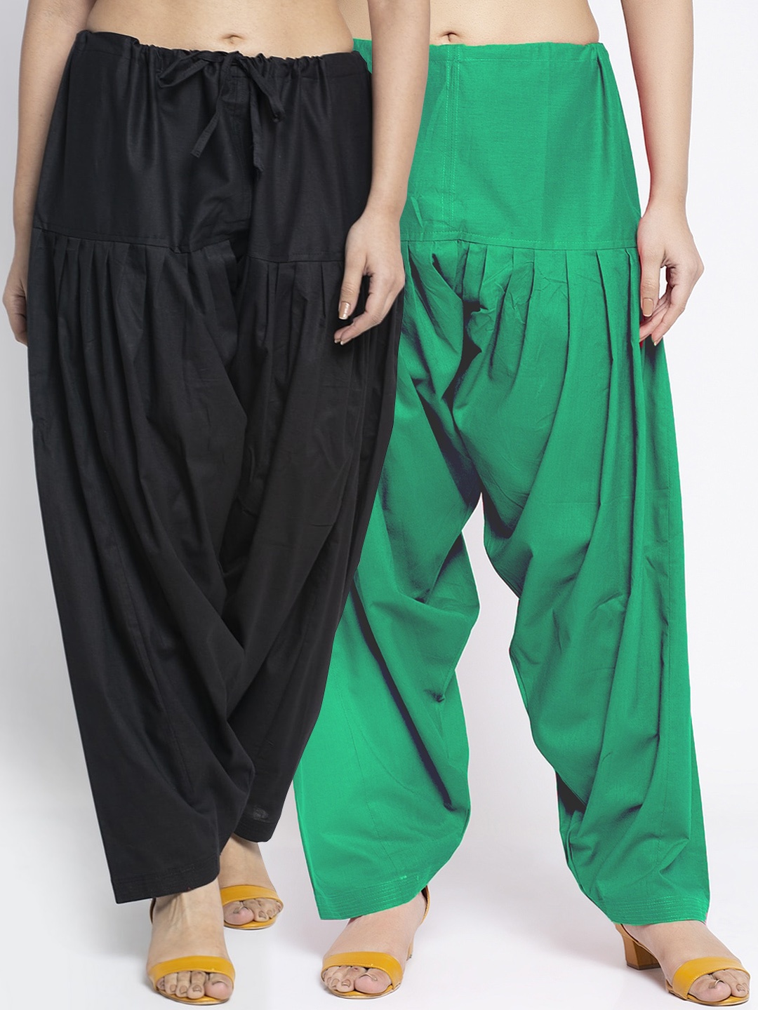 

GRACIT Women Pack Of 2 Solid Cotton Salwar, Black