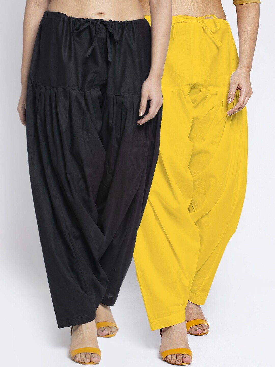 

GRACIT Women Pack Of 2 Solid Cotton Salwar, Black