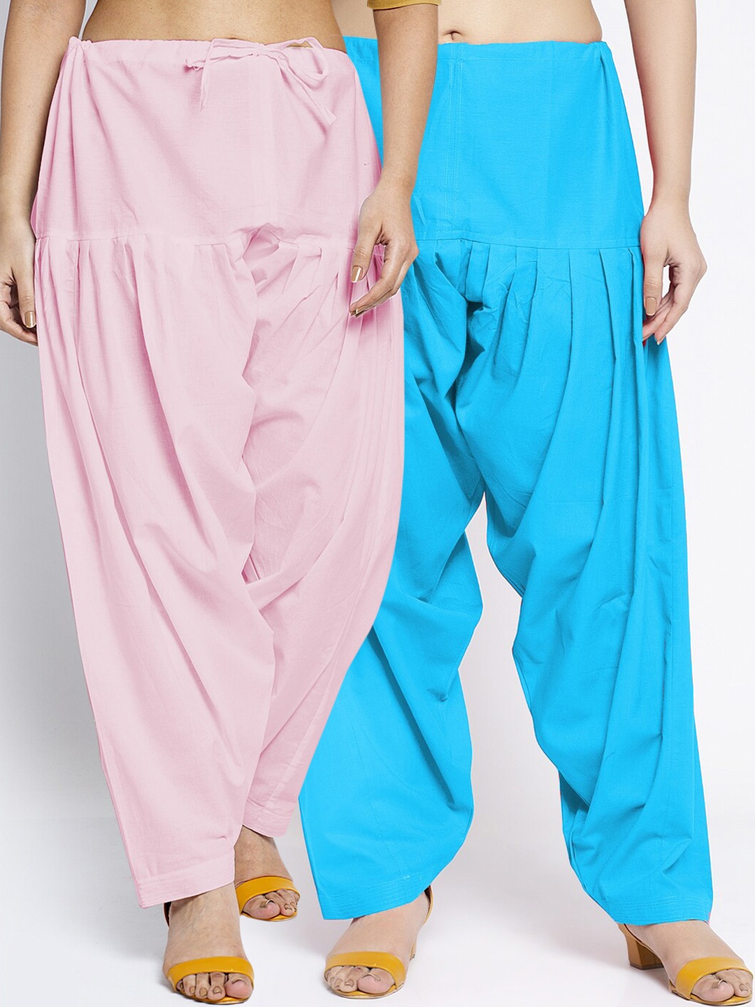 

GRACIT Women Pack Of 2 Solid Cotton Salwars, Pink