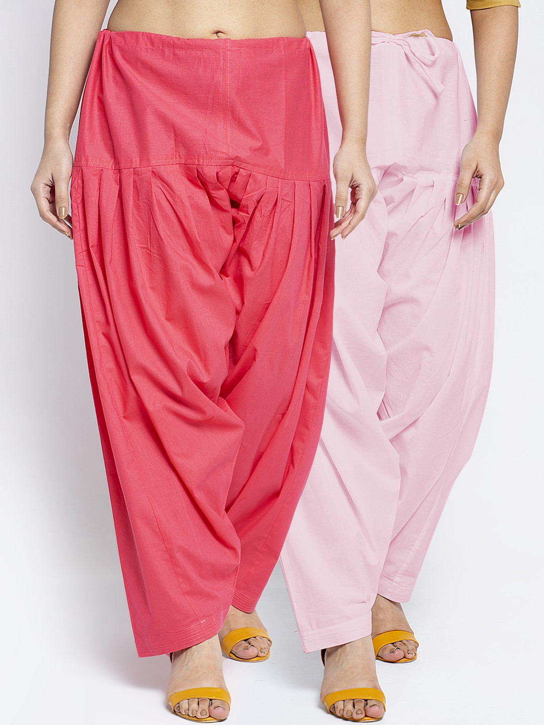 

GRACIT Women Pack Of 2 Solid Cotton Salwar, Pink