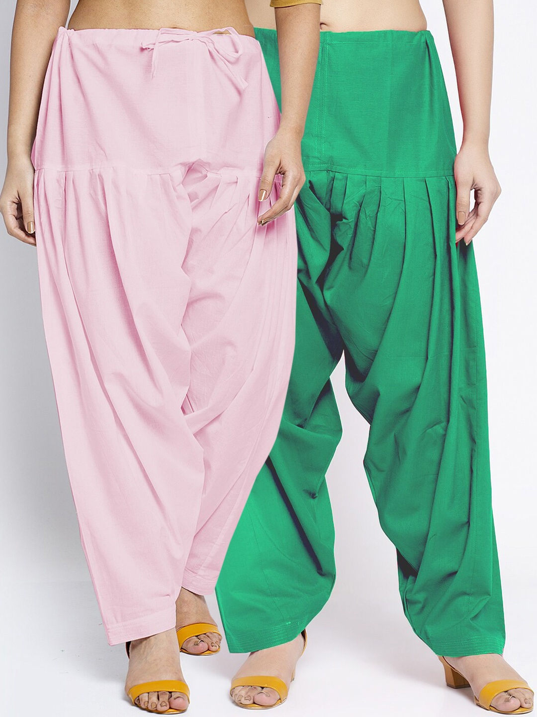

GRACIT Women Pack Of 2 Solid Pure Cotton Salwar, Pink