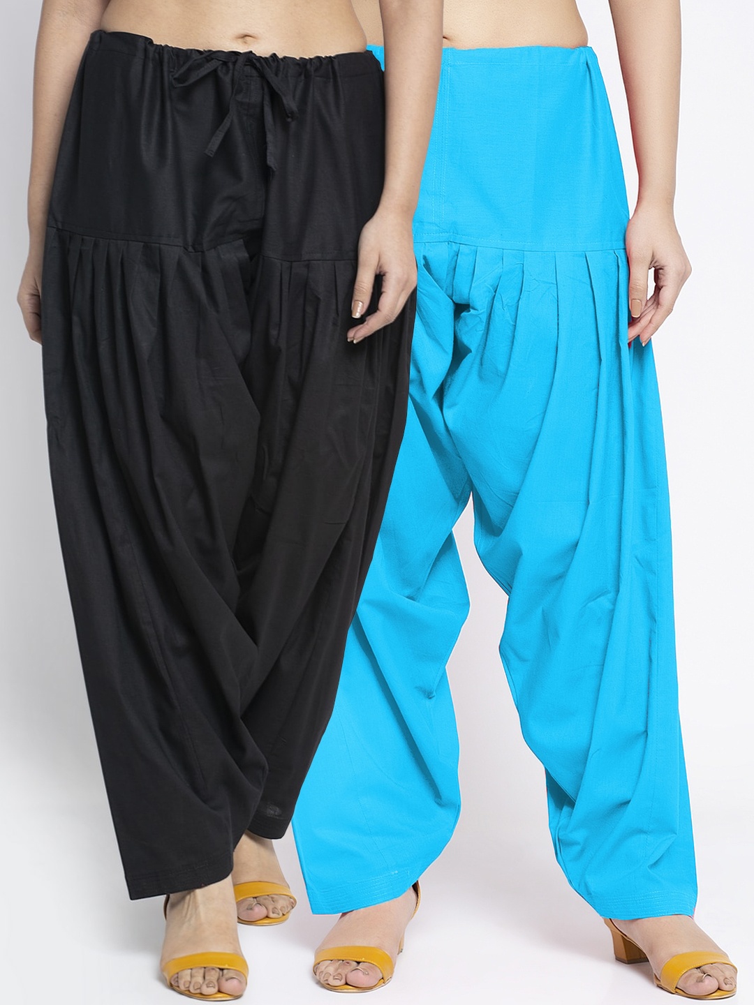 

GRACIT Women Pack Of 2 Solid Cotton Salwars, Black