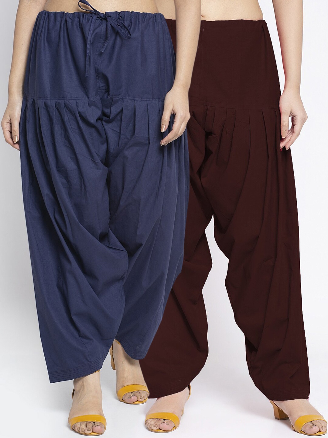 

GRACIT Women Pack Of 2 Solid Cotton Salwar, Navy blue