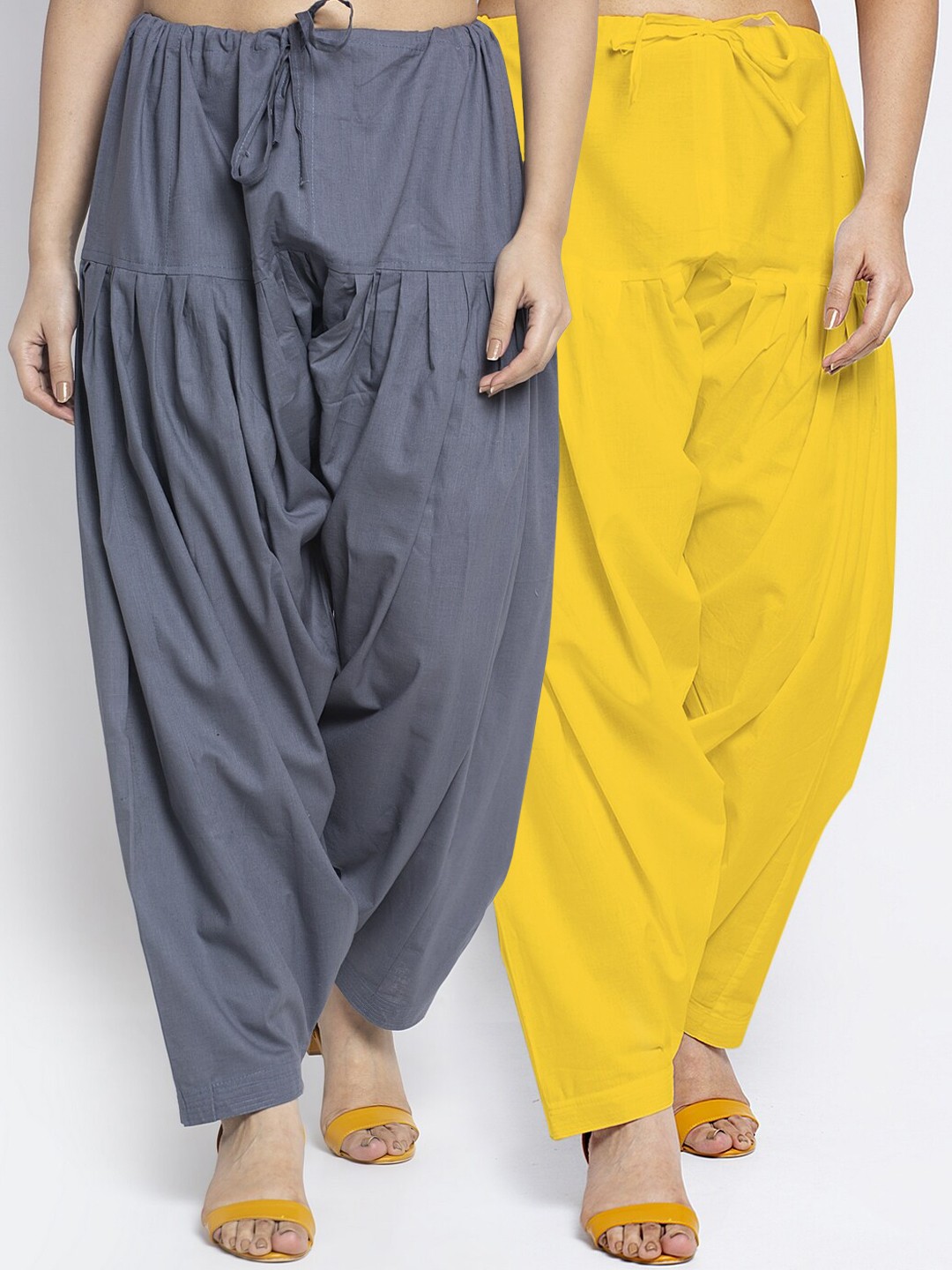 

GRACIT Women Pack Of 2 Solid Cotton Salwar, Grey